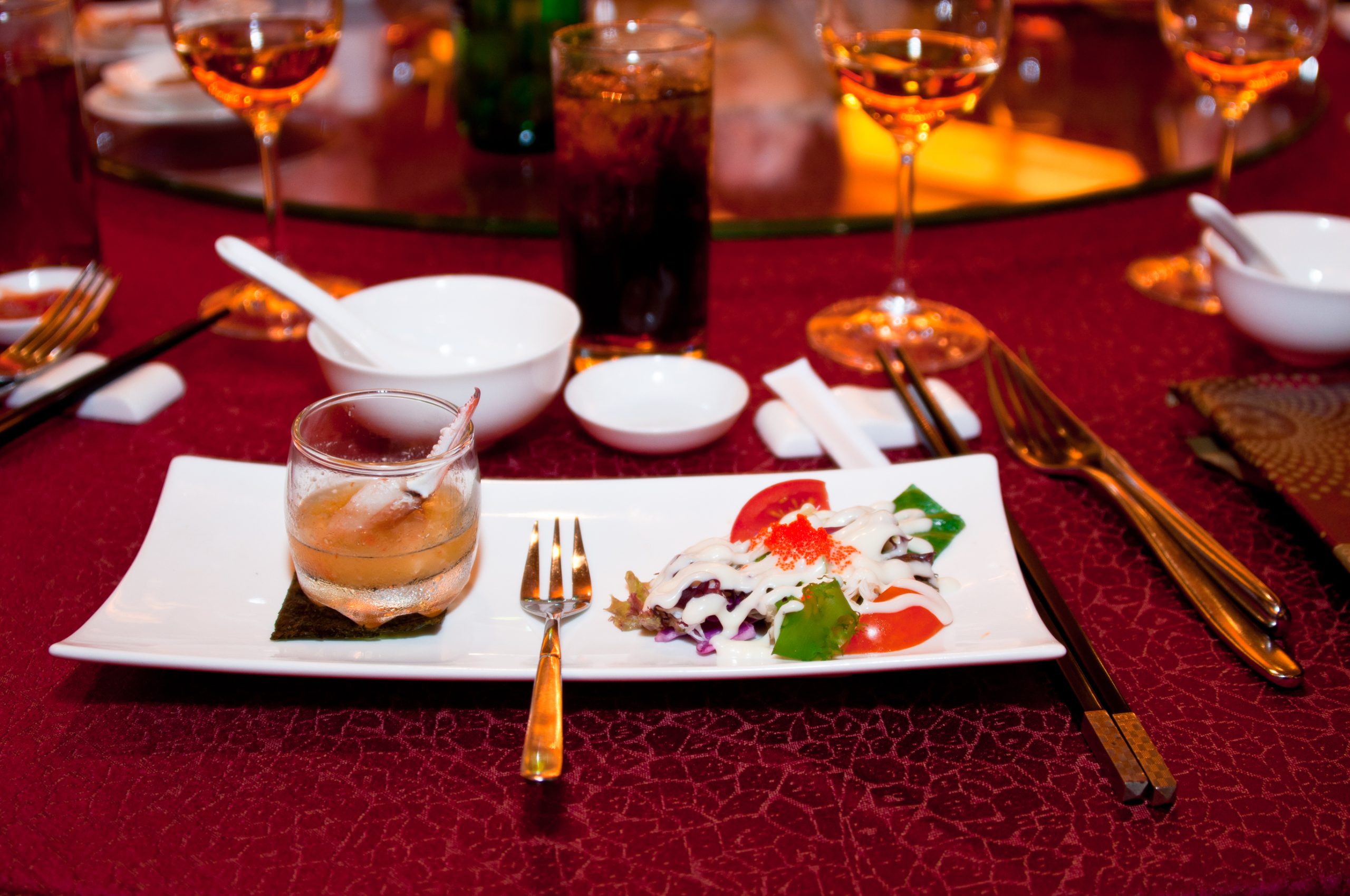 Fine dining place setting